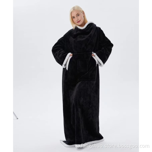 karierte tragbare riesige Tasche Sherpa Winterdecke Hoodies